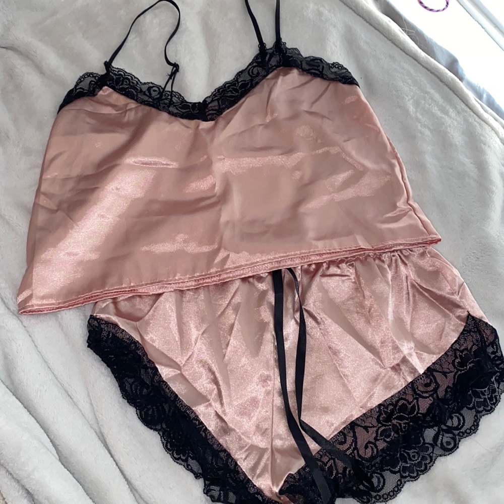 SHEIN; Silky Sleep Set; Medium; Pink